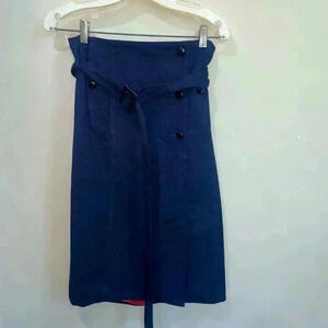 Anthropologie Cartonnier Navy & Orange Pencil Skirt Sz 4